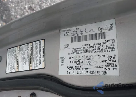 2003 Ford Explorer Nbx/Xlt из США, поврежденный, VIN 1FMZU73K43UB93814